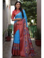 Blue Color Dola Silk Saree