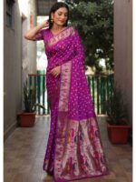 Purple Color Dola Silk Saree