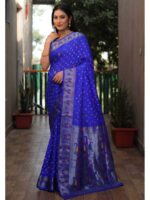 Blue Color Dola Silk Saree