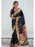 Black Color Paithani Silk Saree