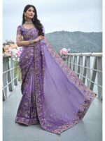 Purple Color Tissue Silk Saree