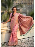 Pink Color Pashmina Silk Saree