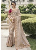 Chiku Color Viscose Tissue Saree