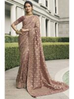 Brown Color Viscose Tissue Saree