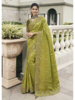 P Green Color Viscose Tissue Saree