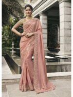 Pink Color Viscose Tissue Saree