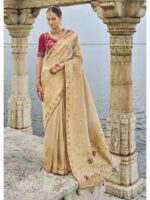 Beige Color Kanjivaram Silk Saree