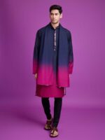 Nevy Blue & Pink Color Kurta with Dupatta