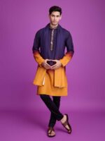 Purple & Mustard Color Kurta with Dupatta