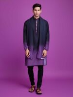 Black & Dusty Purple Color Kurta with Dupatta