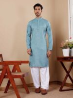 Light Cyan Blue Color Kurta Payjama
