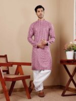 Pinkish Purple Color Kurta Payjama