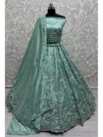 Green Color Gold Crush Lehenga Choli