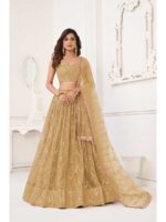 Beige Color Butterfly Net Lehenga Choli