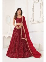 Maroon Color Butterfly Net Lehenga Choli