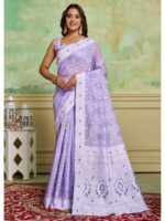 Lavender Color Cotton Saree