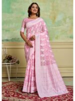 Pink Color Cotton Saree