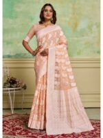 Peach Color Cotton Saree