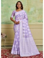 Lavender Color Cotton Saree