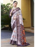 Off White Color Crepe Saree
