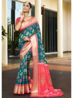 Rama Color Crepe Saree