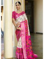 Cream Color Crepe Saree