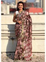 Green Color Tussar Silk Saree