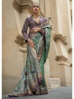 Green Color P V Silk Saree