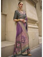 Purple Color P V Silk Saree
