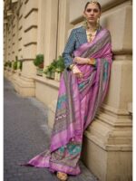 Pink Color P V Silk Saree
