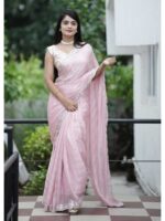 Pink Color Chiffon Saree