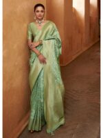 Sea Green Color Banarasi Silk Saree