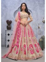 Beige Color Organza Silk Lehenga Choli