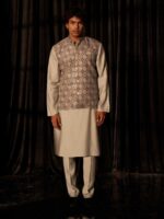 Grey Color Koti Kurta Payjama
