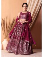 Pink Color Georgette Lehenga Choli
