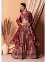 Maroon Color Georgette Lehenga Choli