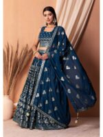 Blue Color Georgette Lehenga Choli