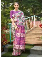 Voilet Color Tussar Silk Saree