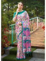 Rama Color Tussar Silk Saree