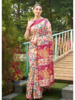 Pink Color Tussar Silk Saree