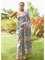 Mustard Color Tussar Silk Saree