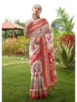 Maroon Color Tussar Silk Saree