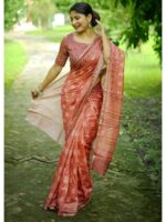 Orange Color Cotton Saree