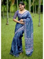 Blue Color Cotton Saree