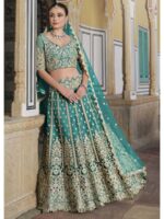 Sea Green Color Butterfly Net Lehenga Choli