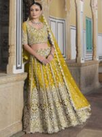 Yellow Color Butterfly Net Lehenga Choli