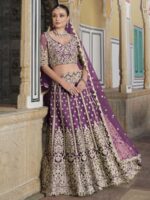 Purple Color Butterfly Net Lehenga Choli