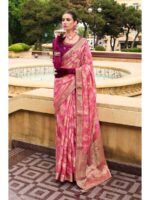 Pink Color Jacquard Silk Saree
