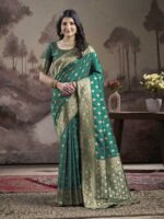 Rama Color Lichi Silk Saree