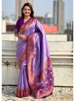 Purple Color Jari Tissue Saree